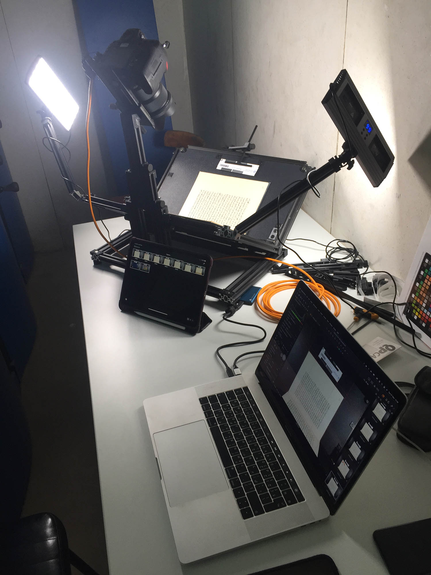 Qirab Travel Digitisation Cradle version 1.0 in use at the Academy of Arabic Language in Cairo