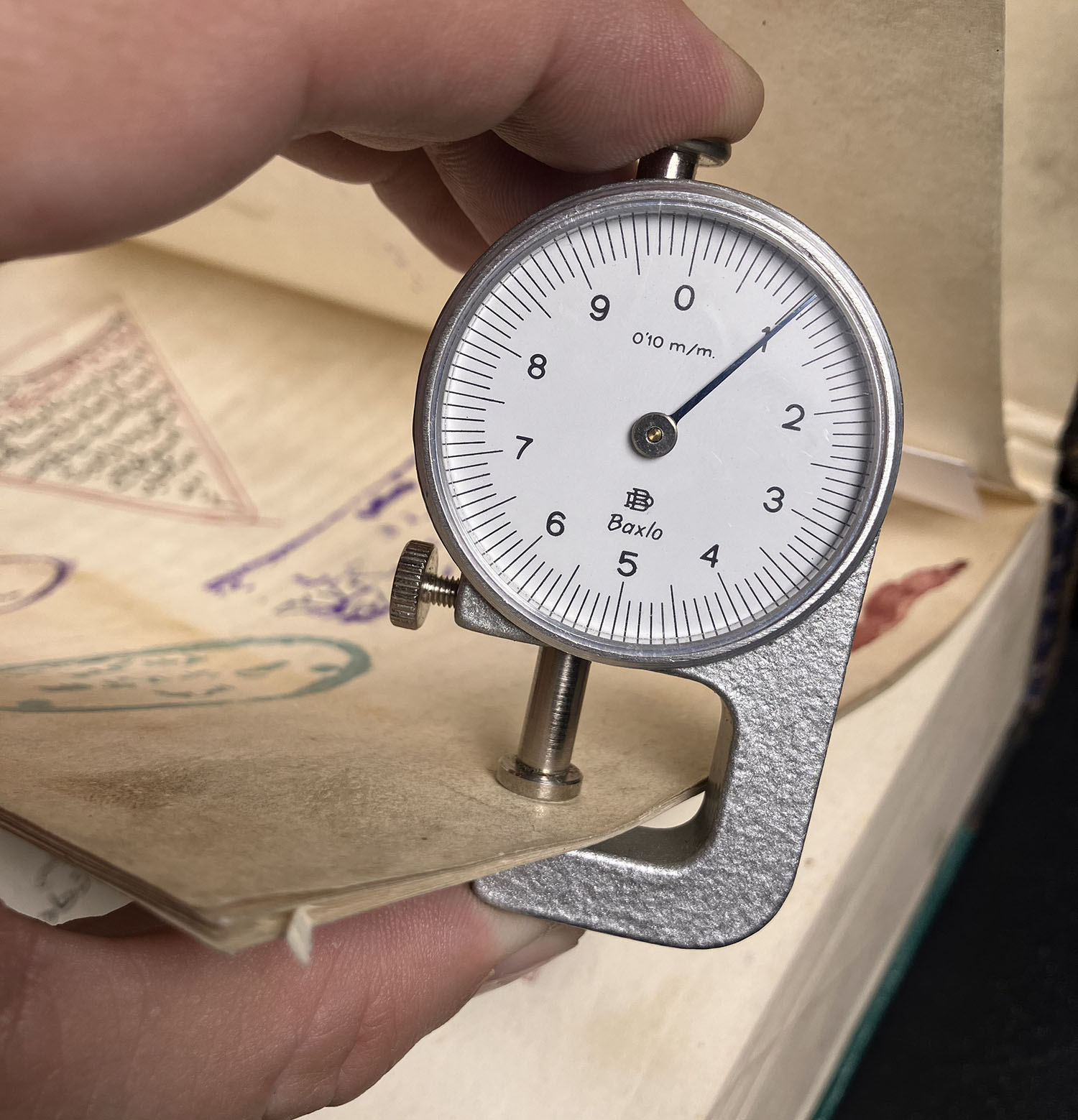 Measure page thickness with Micrometer